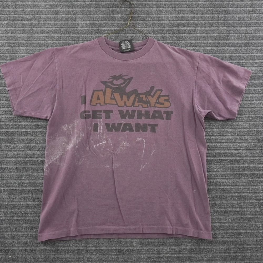 Vintage 90s OGIO Graphic T-Shirt Mens L Purple I Always Get What I Want Slang